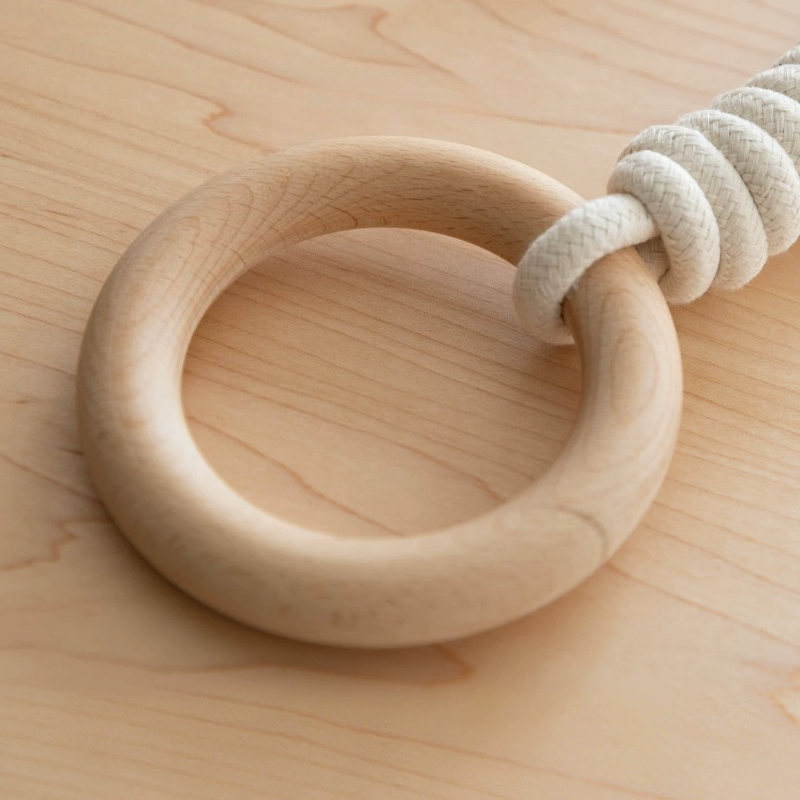 Gymnastic Ring Wood - ห่วงแขวนเตียง, อุปกรณ์ไม้เนื้อแข็งสำหรับการฝึกซ้อมที่บ้าน, ยิมนาสติกฟิตเนส, และห้องเด็ก