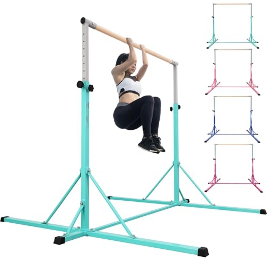Gymnastic Ring Wood - บาร์โหนสำหรับออกกำลังกายที่บ้าน ทำจากไฟเบอร์กลาสหุ้มไม้บีช สีไม้ธรรมชาติ รับน้ำหนักได้ 500 ปอนด์