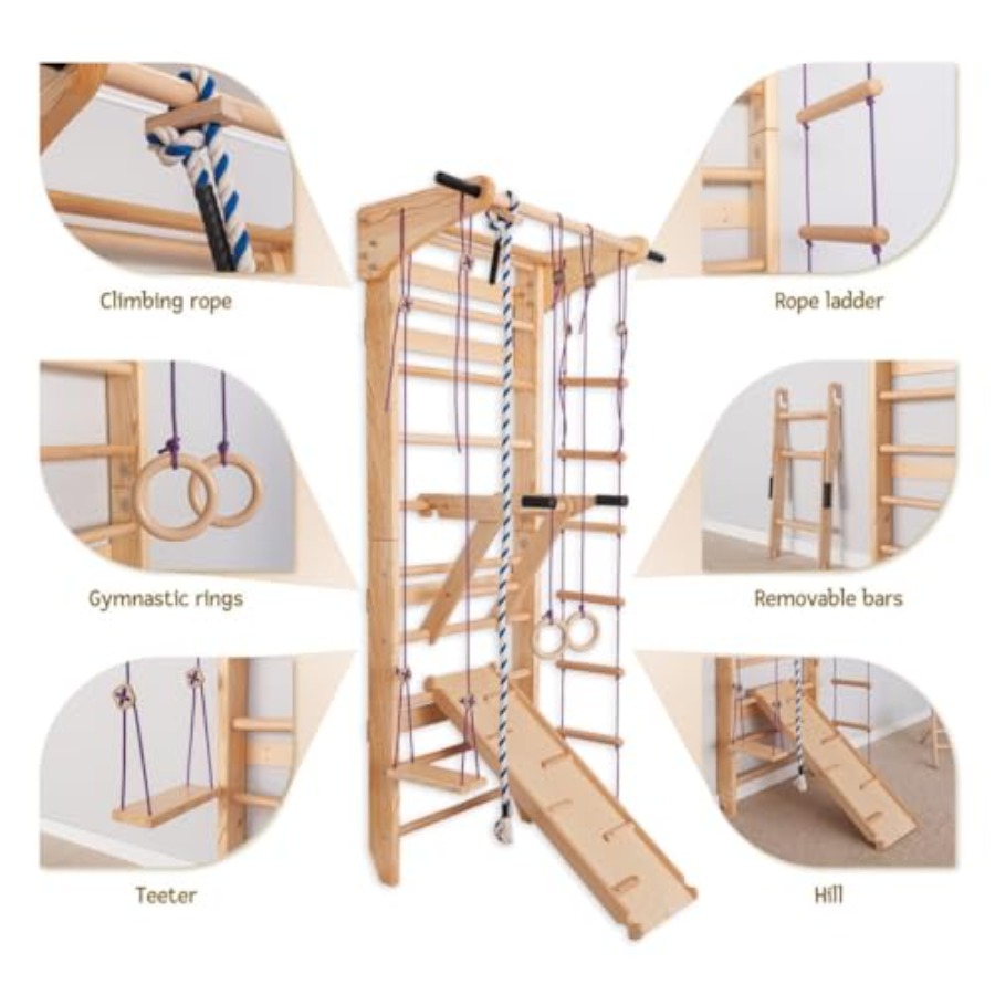บาร์โหนติดผนังแบบสวีเดน สำหรับ - Gymnastic Ring Wood บทวิจารณ์และราคา