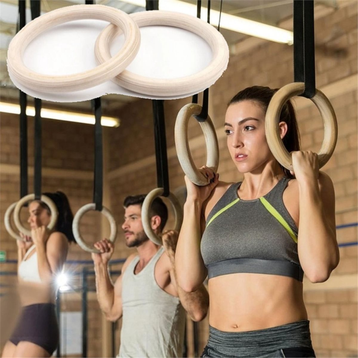 โปรโมชั่นฤดูร้อน ชุด 2 ชิ้น ห่ - Gymnastic Ring Wood บทวิจารณ์และราคา